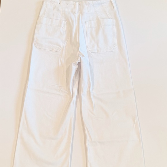 NWT Maeve By Anthropology The Colette Crop Wide-Leg White Jeans - Picture 12 of 13